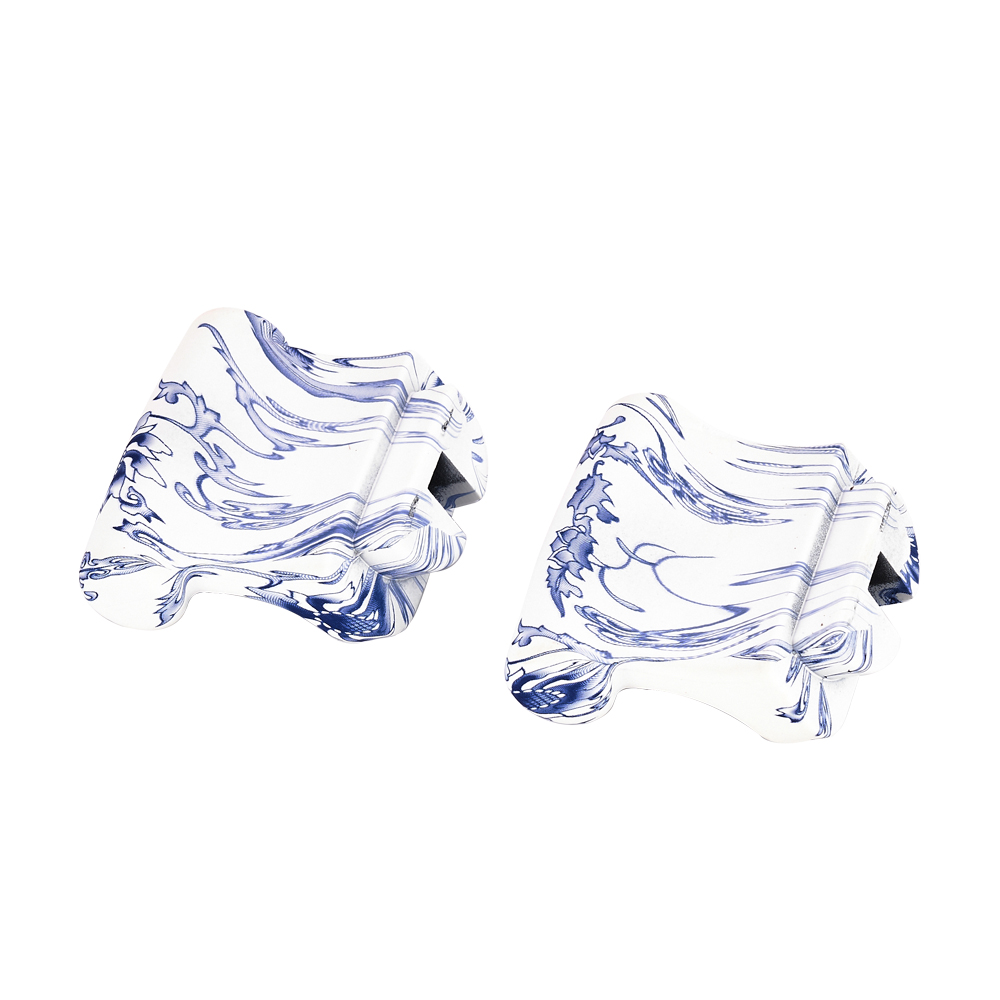 Дръжка за тиган синьо и бяло (5)