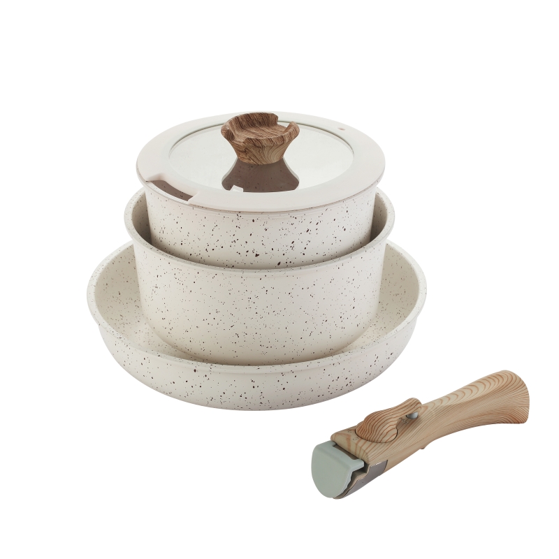 Removable handle cookware set